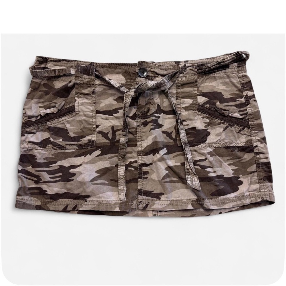 Y2k Vanity Cargo Mini Skirt Festival Grunge Camo Low Rise Utility Womens 7